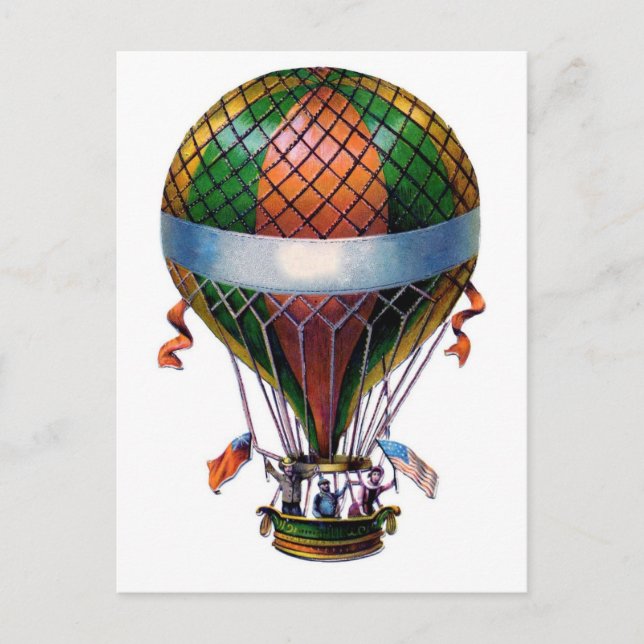 Vintager Heißluftballon Steampunkarte Postkarte (Vorderseite)