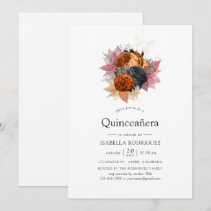 Vintager Herbst Floral Bouquet Quinceañera Einladung