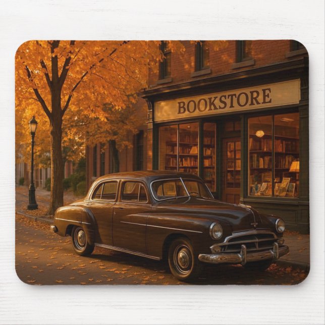 Vintager Herbst/Herbst-Buchladen Mousepad (Vorne)
