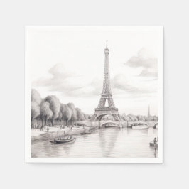 Vintager Herbst in Paris Serviette