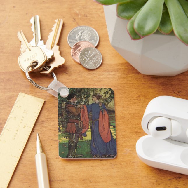 Vintager Heroprinz Ritter die Rüstungsprinzessin Schlüsselanhänger (Schreibtisch)
