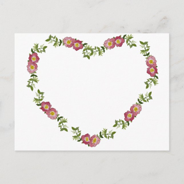 Vintager Herzkranz von Blume für Mama Postkarte (Vorderseite)