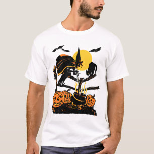 Vintager Hexe-Halloween-T - Shirt