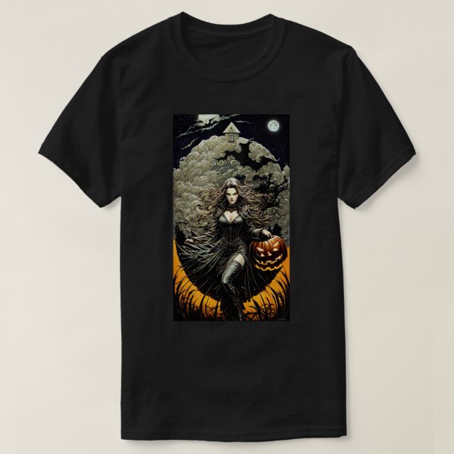 Vintager HexenHalloween-T - Shirt (Design vorne)