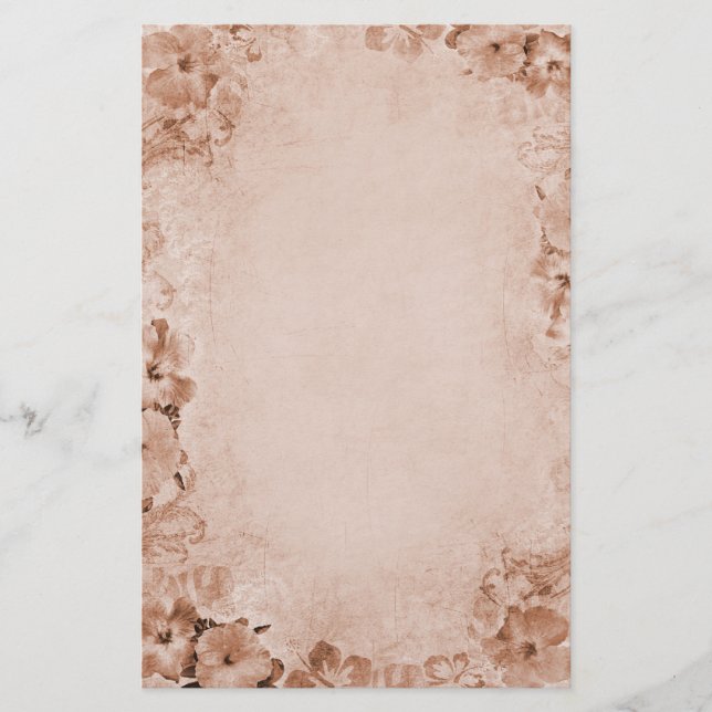 Vintager Hibiskus Briefpapier (Vorderseite)