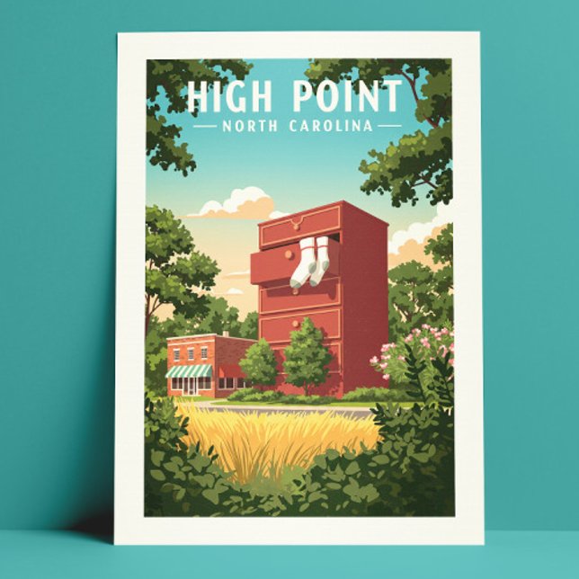 Vintager High Point North Carolina Postkarte (Von Creator hochgeladen)