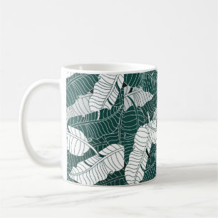 Vintager Hintergrund Blätter Musterdesign Kaffeetasse