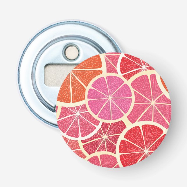 Vintager Hintergrund der Pampelmuse Flaschenöffner (Vorderseite)