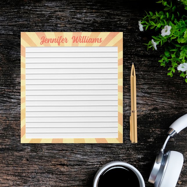 Vintager Hintergrund mit personalisiertem Hintergr Notizblock (Von Creator hochgeladen)