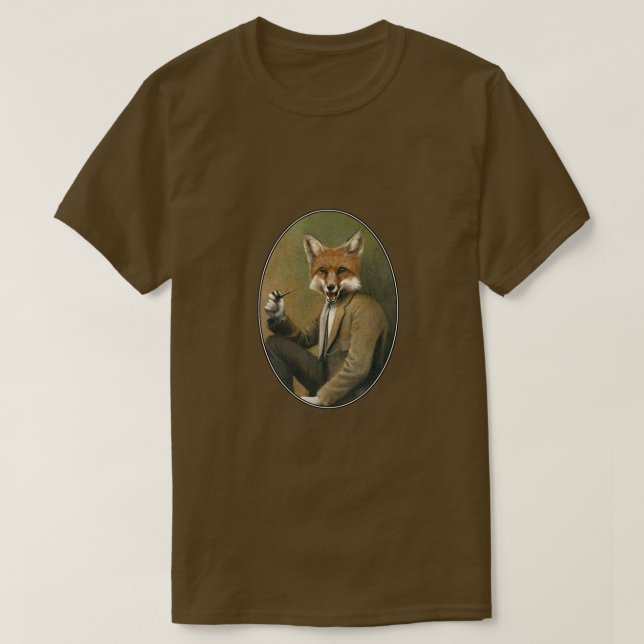 Vintager Hipster Fox T - Shirt (Design vorne)