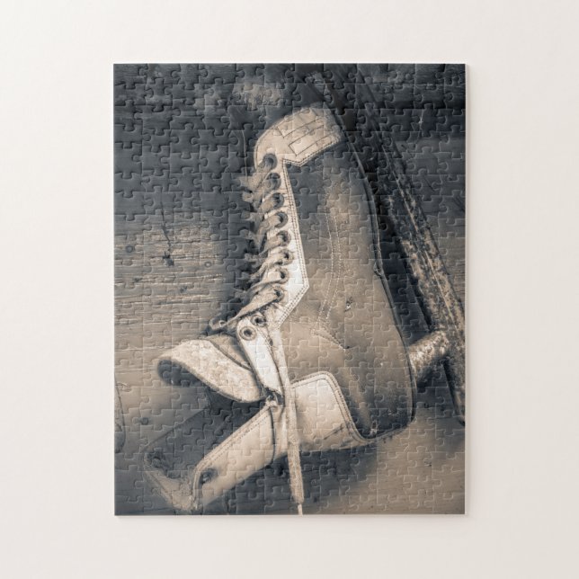 Vintager Hockey-Skate BW (Vertikal)