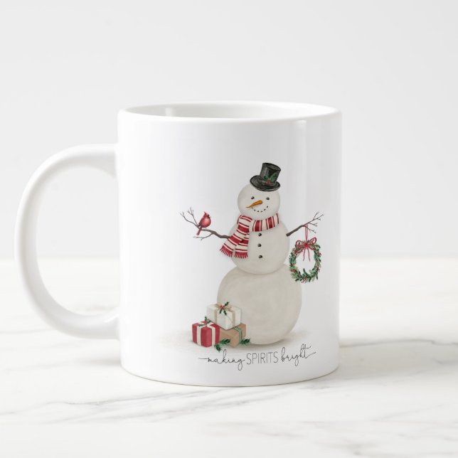 Vintager Holiday Snowmann Jumbo-Tasse (Links)