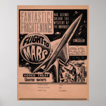 Vintager Hollywood Movie Poster Flight to Mars