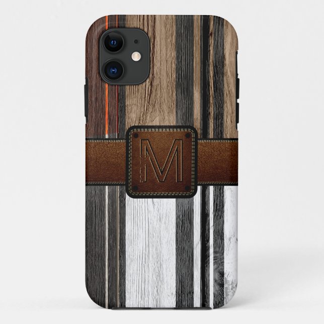 Vintager Holzbrauner Lederlook Case-Mate iPhone Hülle (Rückseite)