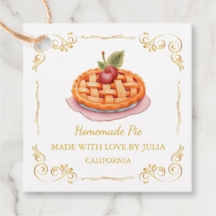 Vintager Homemade Pie Square Hang Tag Geschenkanhänger