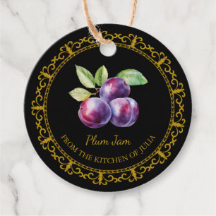 Vintager Homemade Plum Jam Hang Tag l Black Geschenkanhänger