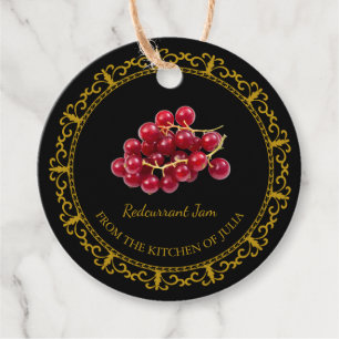 Vintager Homemade Redcurrant Jam Hang Tag l Black Geschenkanhänger