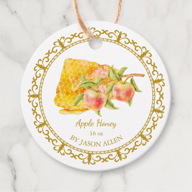 Vintager Honeycomb Apple Infused Honey Hang Tag Geschenkanhänger (Vorderseite)