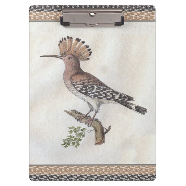 Vintager Hoopoe-Stich Klemmbrett (Vorderseite)