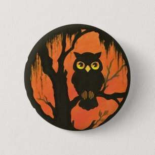 Vintager Hoot Owl Round Button