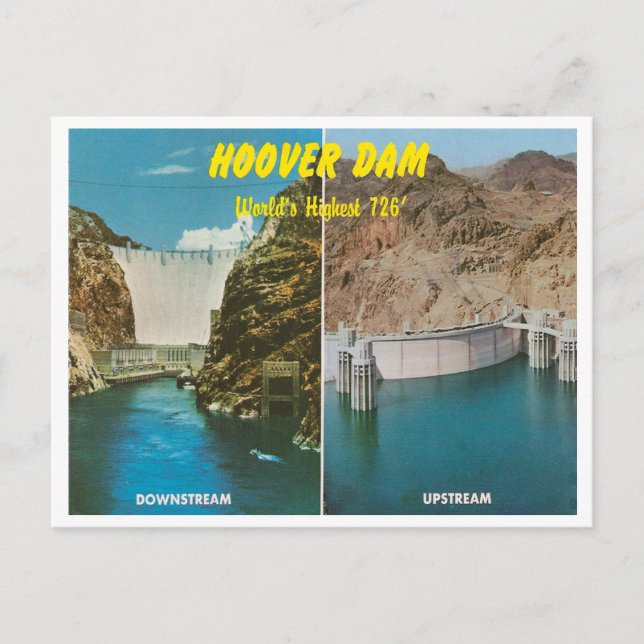 Vintager Hoover-Staudamm Postkarte (Vorderseite)