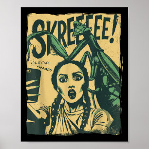 Vintager Horror Comic Monster Selfie Retro Hallowe Poster