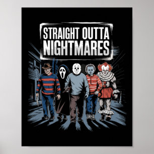 Vintager Horror Halloween Beängstigend Aussichtswa Poster