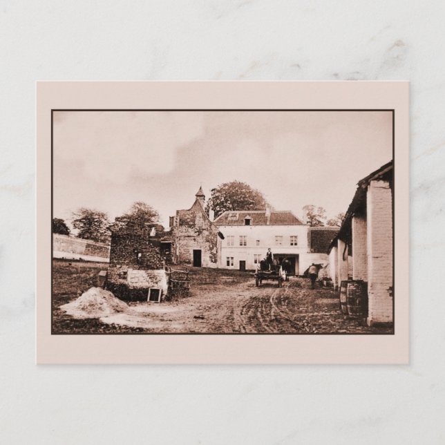 Vintager Hougoumont Farm, Waterloo Postkarte (Vorderseite)