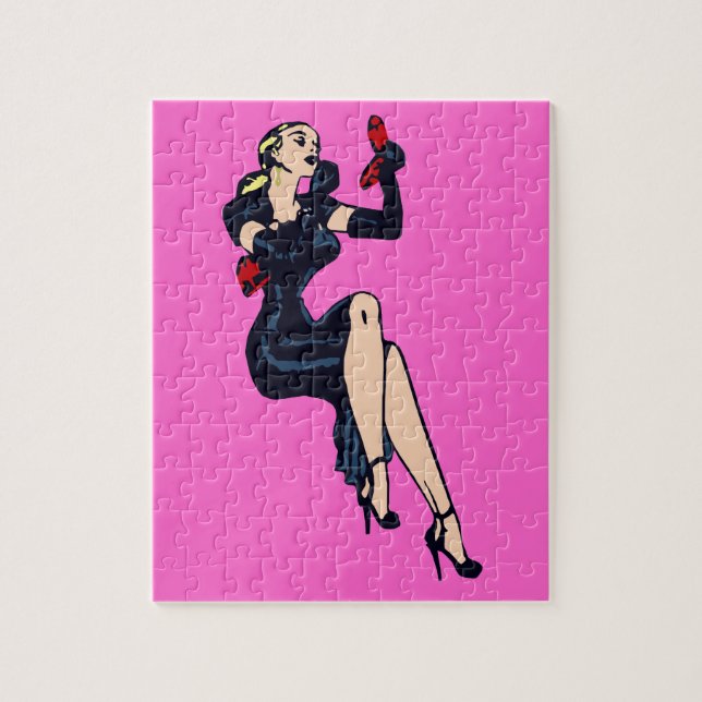 Vintager Hübscher Blonde Retro Glamour Pinup (Vertikal)