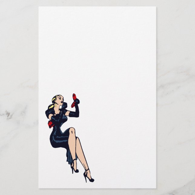 Vintager Hübscher Blonde Retro Glamour Pinup Briefpapier (Vorderseite)