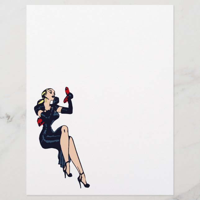 Vintager Hübscher Blonde Retro Glamour Pinup Flyer (Vorne)