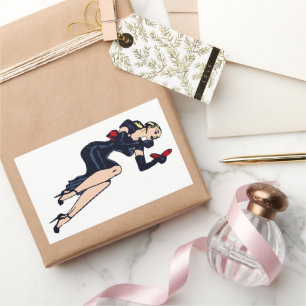 Vintager Hübscher Blonde Retro Glamour Pinup Rechteckiger Aufkleber