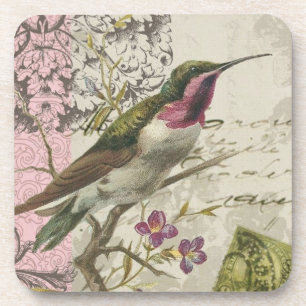 Vintager Hummingbird...Kork-Untersetzer Untersetzer
