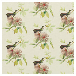 Vintager Hummingvogel mit Blume Stoff
