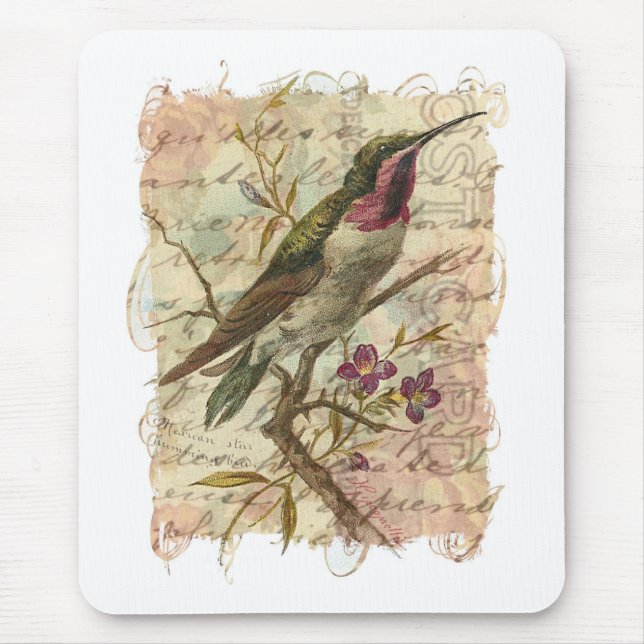 Vintager Hummingvogel Mousepad (Vorne)
