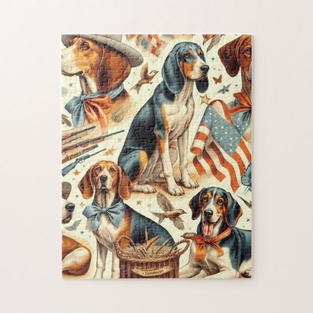 Vintager Hund nahtlos (Vertikal)