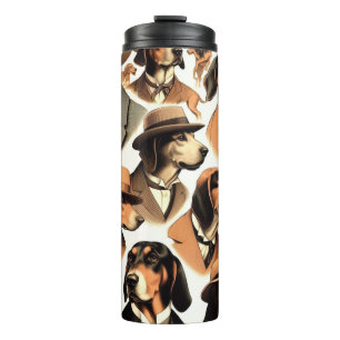 Vintager Hund nahtlos Thermosbecher