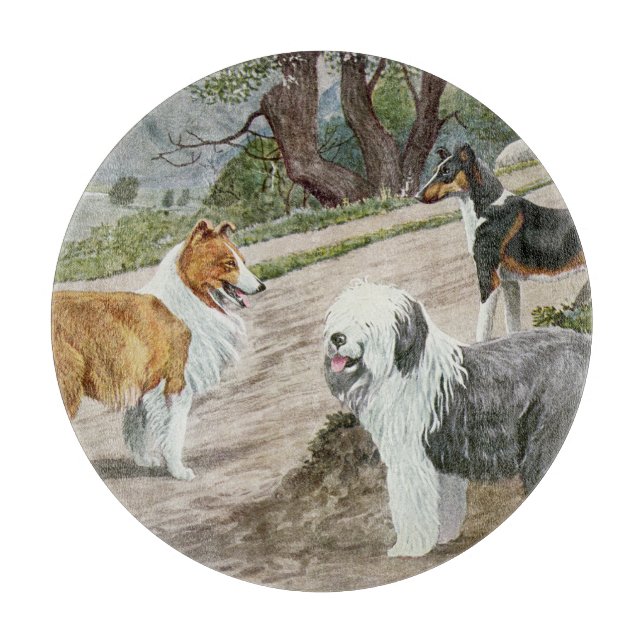 Vintager Hund Schneidebrett (Vorderseite)