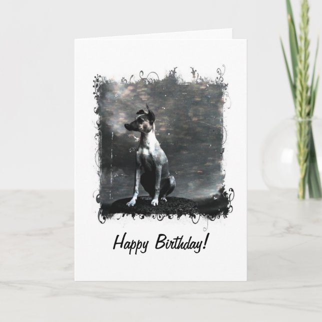 Vintager Hund zum Geburtstag Karte (Vorderseite)