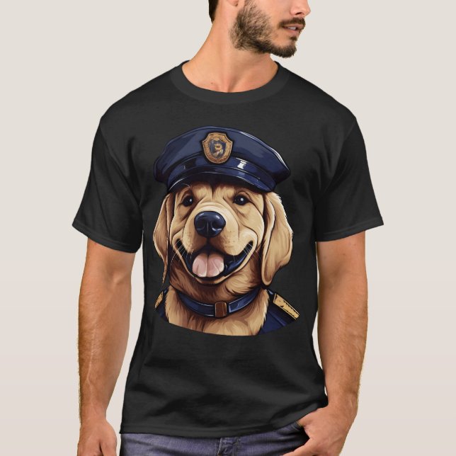 Vintager Hundepolizist T-Shirt (Vorderseite)