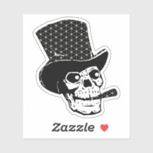 Vintager Hut Skull Rauchen Zigarren Halloween