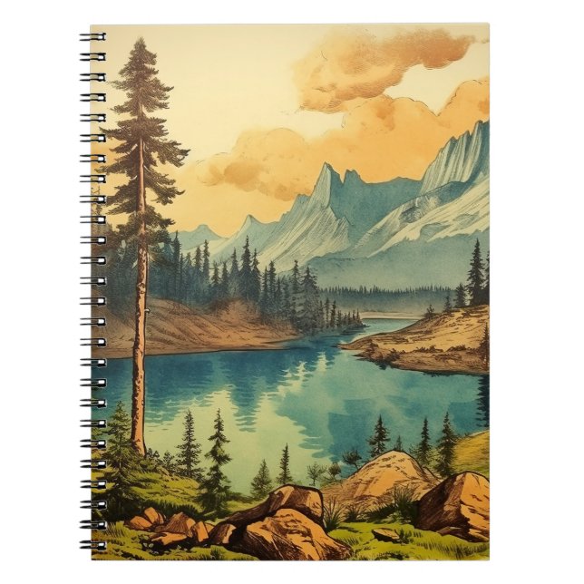 Vintager Illustrierter Nationalpark Art Nationalpa Notizblock (Vorderseite)