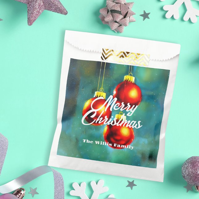 Vintager Impressionist Red Christmas Baubles Geschenktütchen (Von Creator hochgeladen)