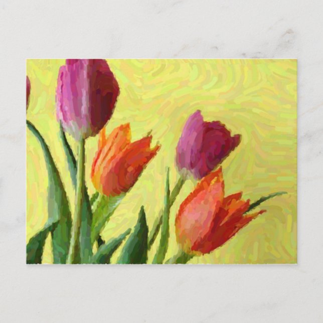 Vintager Impressionist Tulips Postcard Postkarte (Vorderseite)