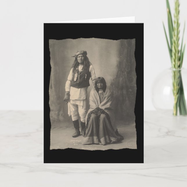 Vintager Indianer Henry Wilson und Ehefrau Moja Karte (Vorderseite)