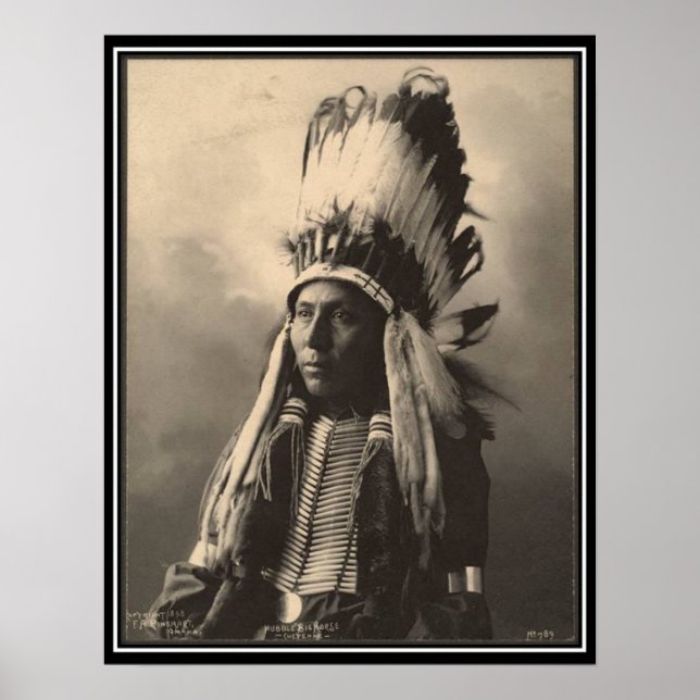 Vintager Indianer: Hubble Big Horse, Cheyenne - Poster (Vorne)