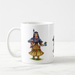 Vintager Indianer in traditioneller Kleidung Kaffeetasse