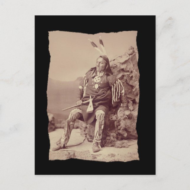 Vintager Indianeramerikaner Ponka Big Chief Postkarte (Vorderseite)