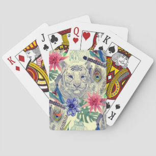 Vintager indischer Stil Tiger Muster Spielkarten