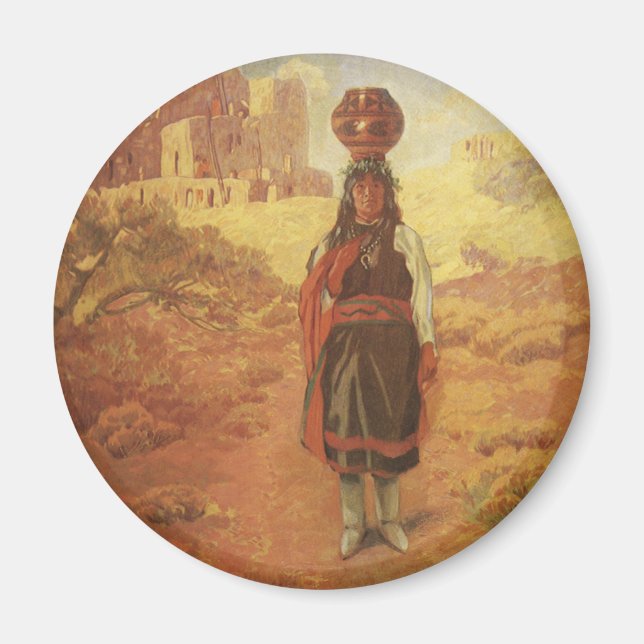 Vintager indischer Wasserträger von EW Rollins Magnet (Vorne)